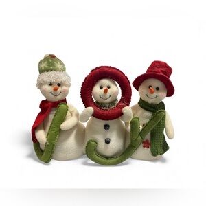 Vintage Hallmark Jingle Pals “Joy” Plush Snowmen Decoration (some discoloration)